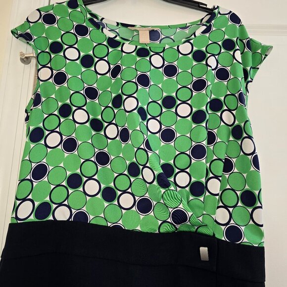 Banana Republic Sleeveless Geometric Dress - Navy and Green - Picture 3 of 7